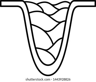 Pores on face icon in outline style