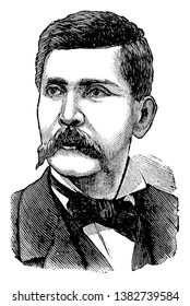 Porfirio Diaz, 1830-1915, He Was A Mexican General, Politician, And President Of Mexico, Vintage Line Drawing Or Engraving Illustration