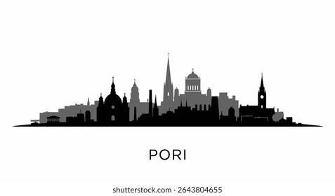 Pori Skyline Vetor com Finlândia, Paisagem urbana e Urban.