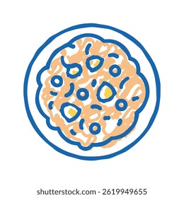 poridge oatmeal in bowl doodle icon sketch vector. poridge oatmeal in bowl sign. isolated symbol illustration