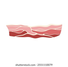 Tira de tocino de cerdo. Dibujado a mano Vector plano elemento aislado sobre fondo blanco