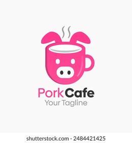 Pork Cafe Logo Vector Template Design. Good for Business, Start up, Agency, and Organization