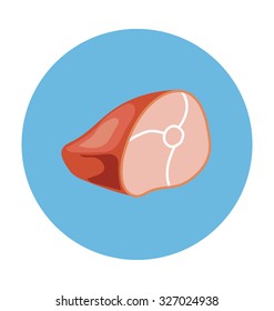 Pork Colored Vector Icon