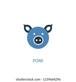 pork concept 2 colored icon. Simple blue element illustration. pork concept symbol design from Food set. Can be used for web and mobile UI/UX
