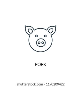 pork concept line icon. Simple element illustration. pork concept outline symbol design from Food set. Can be used for web and mobile UI/UX