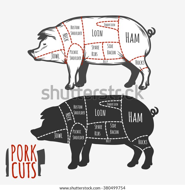 Pork Cuts Your Design Stock Vector (Royalty Free) 380499754