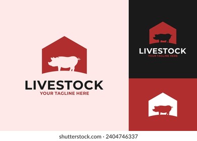 Pork Farm Piglet Livestock Logo Design