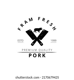 Pork farm premium quality logo design