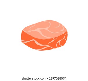 Pork with fat layer inserted isolated on white background.
