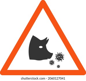 Pork Flu Warning vector icon. A flat illustration design of Pork Flu Warning icon on a white background.