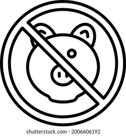 pork is forbidden for Muslims Concept, Slaughtering Pigs by Muslim Butchers  Allowed Vector Icon Design, Eid al-Adha or Eid-ul-Kabir Symbol, Hajj Sign, Muslims religious Festival Stock illustration