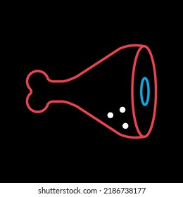 Pork gammon vector isolated on black background icon food meat. Barbecue and bbq grill sign. Graph symbol for cooking web site and apps design, logo, app, UI