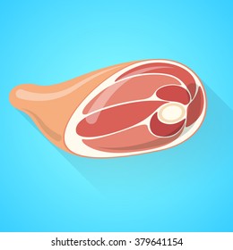 pork ham, meat