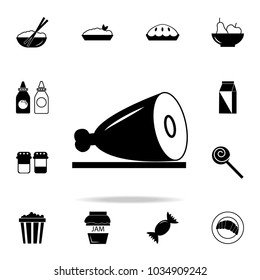 Pork ham on the bone icon. Detailed set of food and drink icons. Premium quality graphic design. One of the collection icons for websites, web design, mobile app on white background