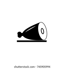 Pork ham on the bone icon simple black eating icon Can be used as web element, eating design icon on white background