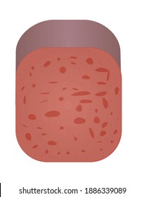 Pork ham or salami isolated. vector illustration