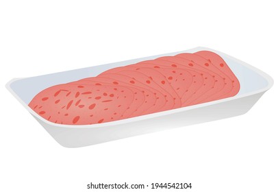 Pork ham or salami. vector illustration