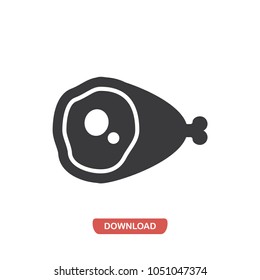 Pork ham vector icon