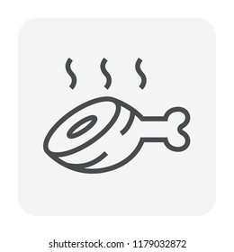 Pork icon for cooking design, editable stroke.