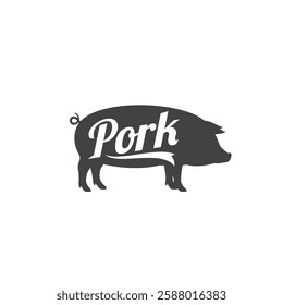 Pork icon logo flat vector design