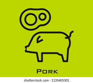 Pork icon signs