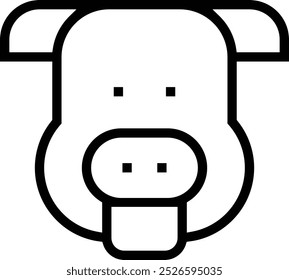 pork icon. Thin linear style design isolated on white background