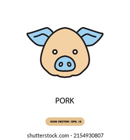 pork icons  symbol vector elements for infographic web