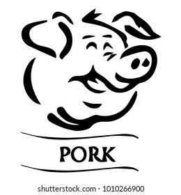 pork label, badges, sticker, logo, sign, symbol, icon. isolated on white background. Flat style graphic design template. Vector Illustration EPS 10