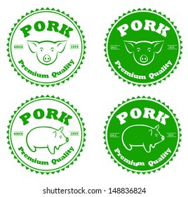 Pork label vector