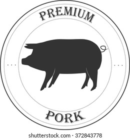 pork labels, badges and design elements