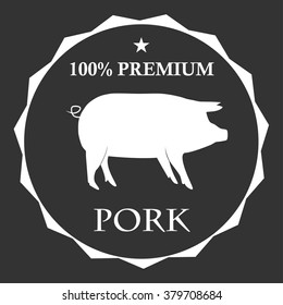 pork labels, badges and design elements