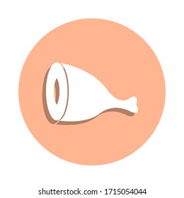 Pork leg badge icon. Simple glyph, flat vector of farm icons for ui and ux, website or mobile application