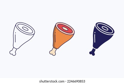 Pork leg icon vector illustration