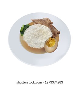 Pork leg with rice and vegetable