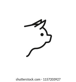 Pork line icon. Pig, livestock, butcher shop. Meat concept. Vector illustration can be used for topics like food, animal, agriculture