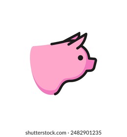 Pork line icon. Pig, livestock, butcher shop. Meat concept. Vector illustration can be used for topics like food, animal, agriculture