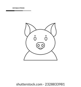 Pork Line Icon Vector Design. 
