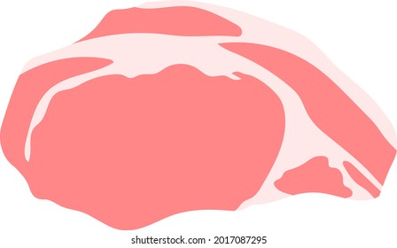 Pork loin isolated vector illustration.