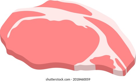 Pork loin isolated vector illustration.