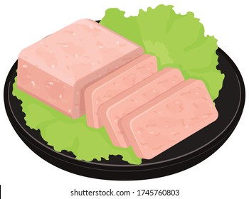 Pork Luncheon Meat. Vector Illustration