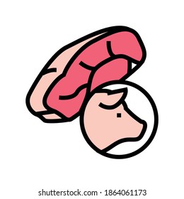 Schweinefleisch-Farbe Symbol Vektorgrafik. Schweinefleisch-Schild. einzelne Symbolillustration