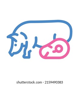 pork meat color icon vector. pork meat sign. isolated symbol illustration