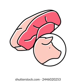 pork meat color icon vector. pork meat sign. isolated symbol illustration