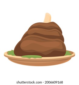Schweinefleisch-Symbol-Cartoon-Vektorgrafik. Bacon Steak. Hammfleisch-Metzger