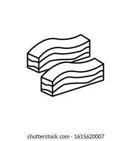 Pork, meat icon. Simple line, outline vector batcher icons for ui and ux, website or mobile application
