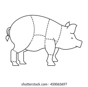 pork meat isolated icon design, vector illustration  graphic 