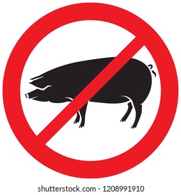 pork meat not allowed sign