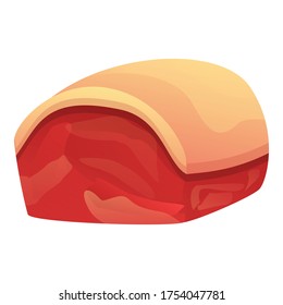 Icono de piel de cerdo. Caricatura del icono del vector de la piel de cerdo de carne de cerdo para diseño web aislado en fondo blanco