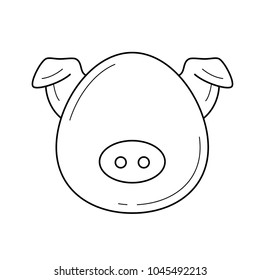 Pork meat vector line icon isolated on white background. Pig snout line icon for infographic, website or app.