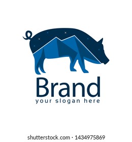 Pork Mountain stock logo vector.  Vector Illustration on white background